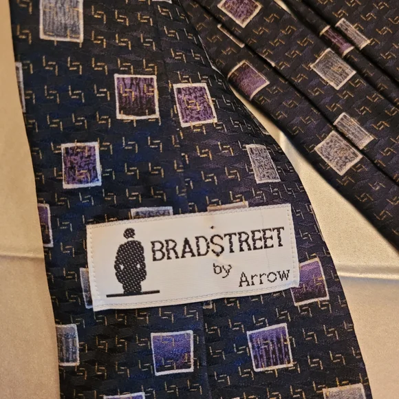 Bradstreet by Arrow Blue, Grey and Purple Men's Tie - Picture 3 of 3
